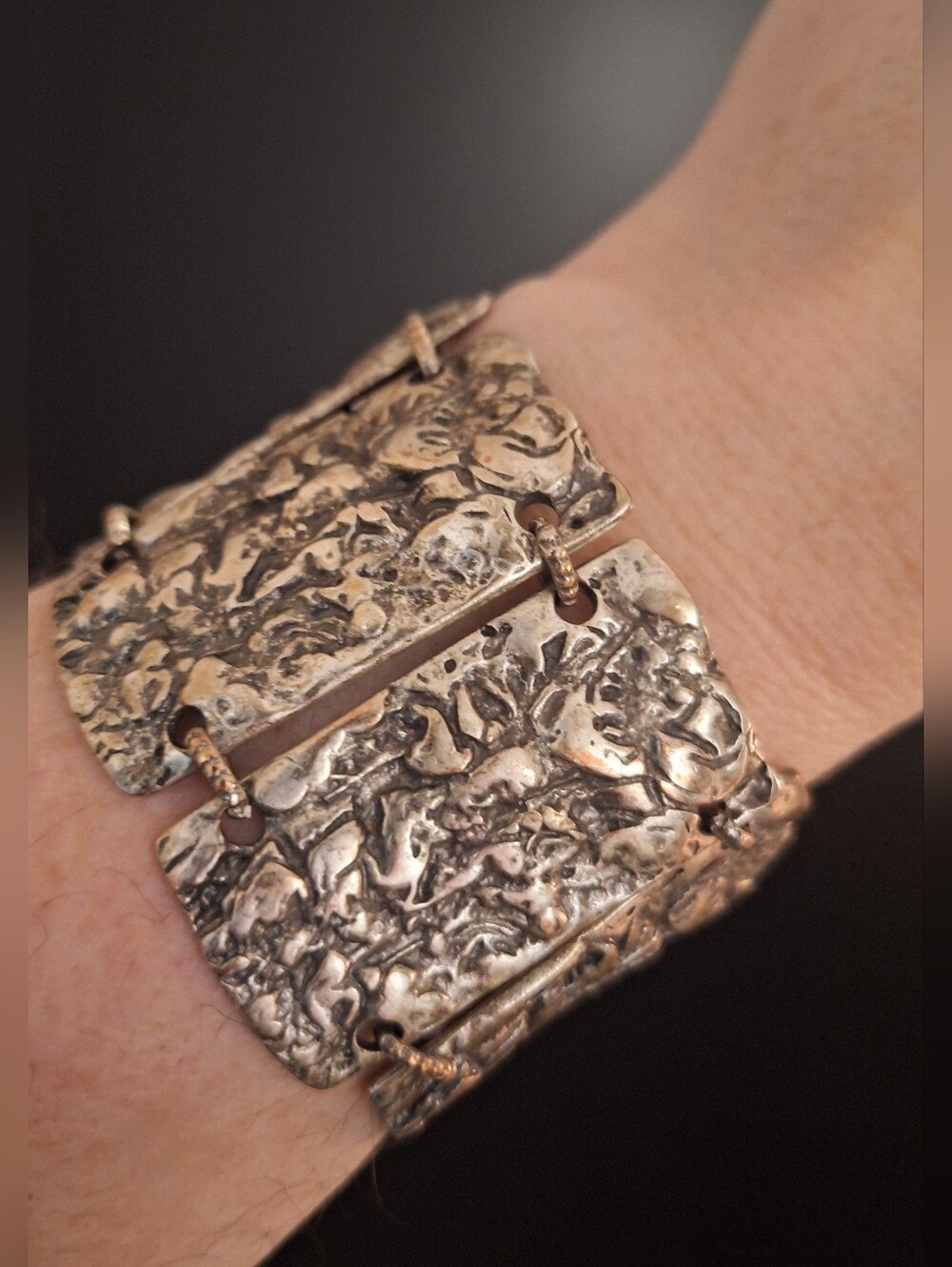 Italian Silver Large Chunky Bracelet